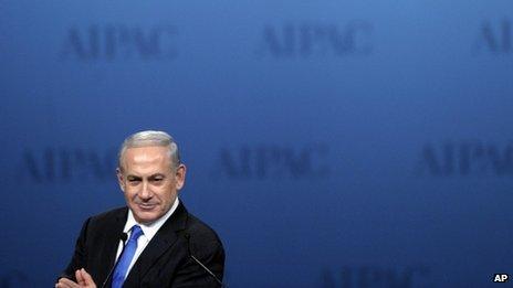 Benjamin Netanyahu addresses the American Israel Public Affairs Committee in Washington (5 March 2012)