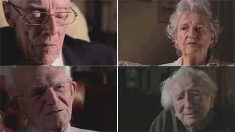 Clockwise from top left Albert Boreham, Margaret Bullen, Ken Myers, Roy Robinson