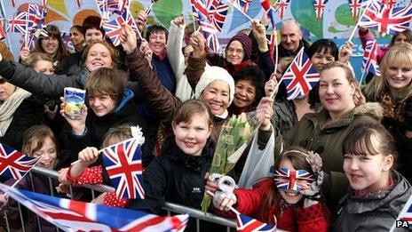 Wellwishers turnout to see the royal party in the centre of Leicester