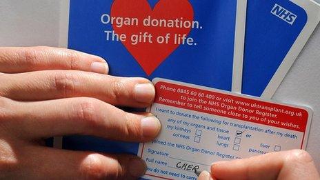 Donor card registration