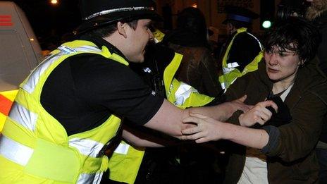 Scuffles outside the Cambridge Union