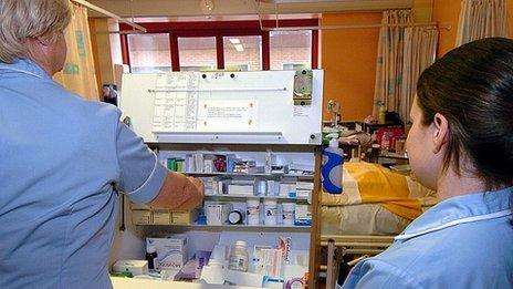 Nurses at a hospital in Shropshire