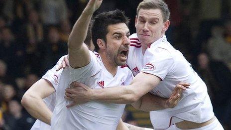 Rory Fallon scored for Aberdeen