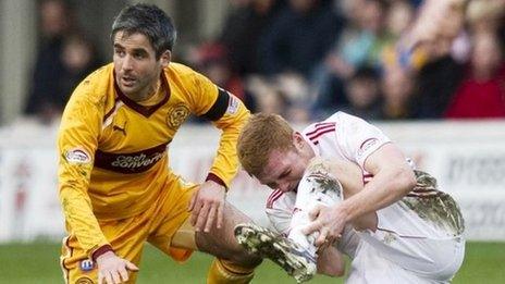 Keith Lasley was sent off for his challenge on Fraser Fyvie