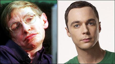 Professor Stephen Hawking and Jim Parsons