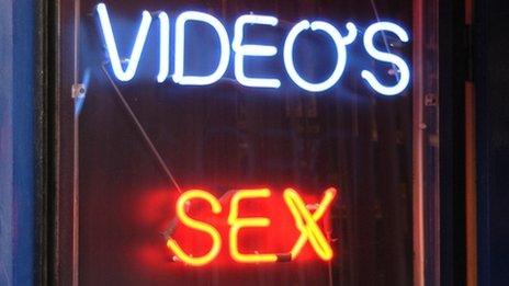 Sign outside sex shop