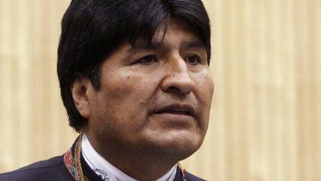 Bolivia's President Evo Morales delivers a speech at the 55th session of the Commission on Narcotic Drugs of the United Nations Office on Drugs and Crime, UNODC on 12 March 2012