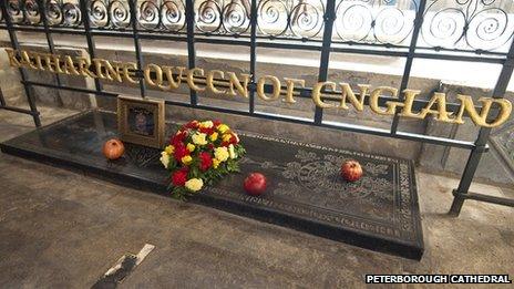 Katharine of Aragon's tomb, Peterborough Cathedral 2012