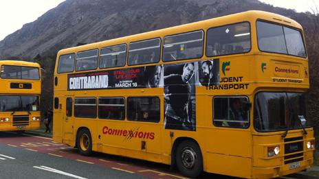 School buses in Llanfairfechan, Conwy