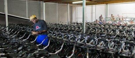 WBR bicycle assembly plant in Lusaka, Zambia