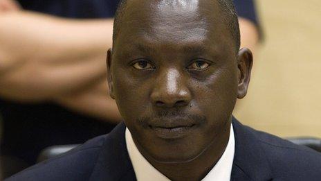 Congolese warlord Thomas Lubanga sits in the courtroom of the International Criminal Court in the Hague on 25 August 2011