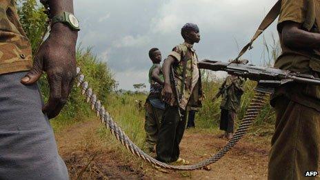 Fighters of the Patriotic Force of Resistance for Ituri militia (FRPI) in 2006