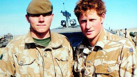 Cpl Liam Riley with Prince Harry