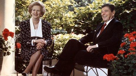 Margaret Thatcher and Ronald Reagan