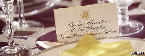 Place card for David Cameron