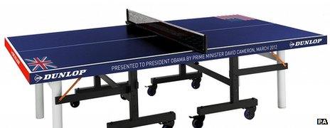 Table tennis table presented to President Obama