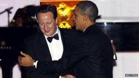 US President Barack Obama (right) and British Prime Minister David Cameron