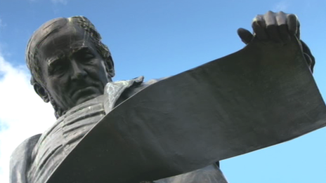 Statue of David Davies in Barry