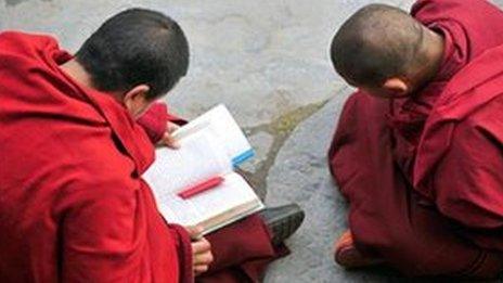 Tibetans monks in Sichuan province (file image)