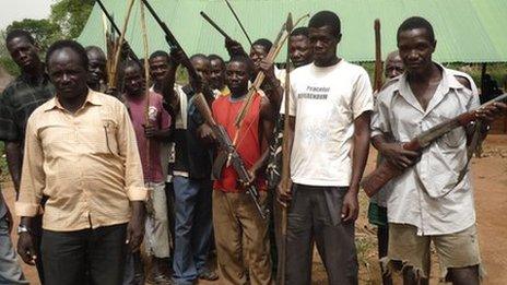 Members of the Arrow boys in South Sudan