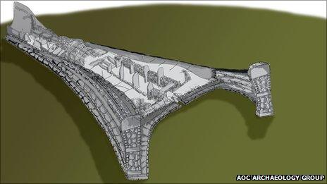 Image of Neolithic horned cairn. Pic: AOC Archaeology Group