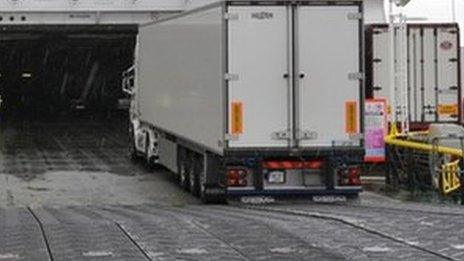 Lorry on a ferry