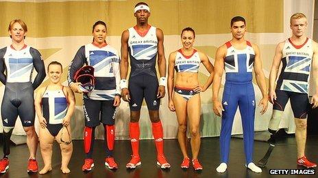 Athletes modelling Team GB kit