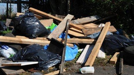 Pile of illegally dumped waste (Fiona Hanson/PA)