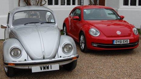 Old and new Beetle models