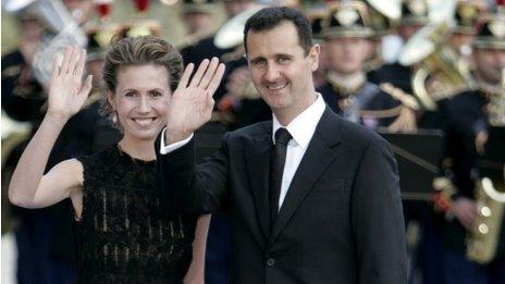 Asma and Bashar al-Assad at a summit in Paris (file photo 2008)