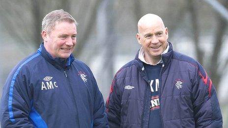 Rangers manager Ally McCoist and assistant Kenny McDowall