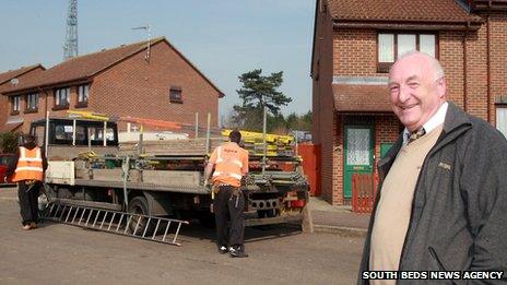 Bob Sadler outside his home in Barkway, Hertfordshire