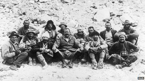 Members of the 1922 Mount Everest Expedition at Base Camp. Pic: J.B. Noel/RGS