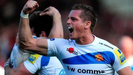 Gareth Steenson's conversion ensured Exeter beat Gloucester at Kingsholm for the first time