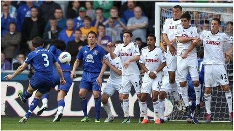 Leighton Baines put Everton ahead with a wonderful free-kick