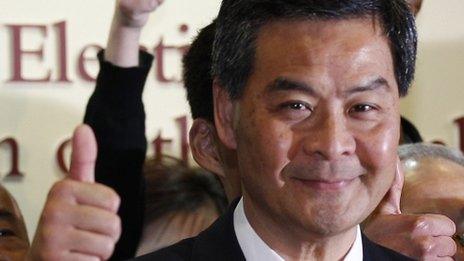 CY Leung after winning the election to become Hong Kong's new leader on 25 March 2012