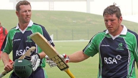 Andrew White and Gary Wilson at the World T20 qualifiers