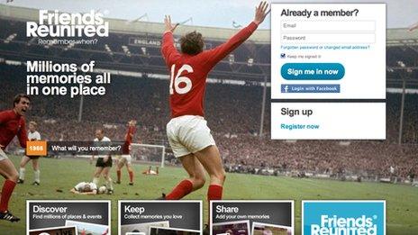 Friends Reunited homepage