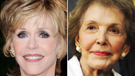 Jane Fonda (left) and Nancy Reagan