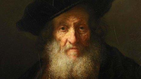 Portrait of an Old Man or The Old Rabbi by Rembrandt (detail)