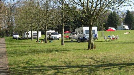 Caravans at Symonds Road, Bury St Edmunds