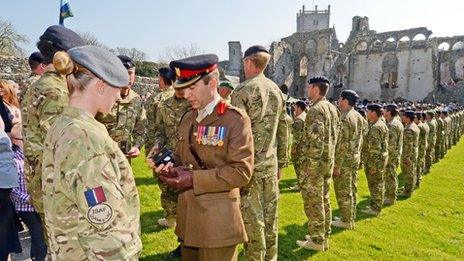 Medal presentation at St Davids, Pembrokeshire