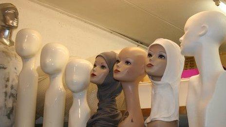 Mannequins modelling hijabs