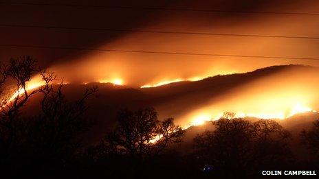 Fire on heathland. Photo by Colin Campbell