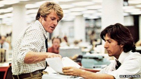 Robert Redford and Dustin Hoffman in All The President's Men