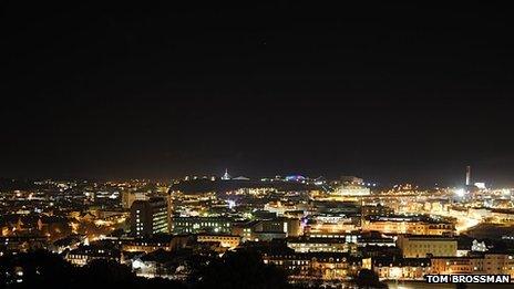 St Helier sky at night