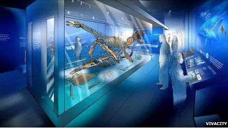 Artist's impression of new geology gallery, Peterborough Museum