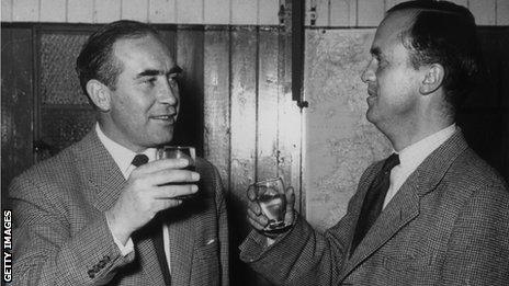 Alf Ramsey with Ipswich chairman John Cobbold