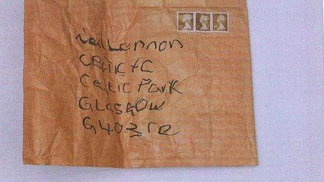 Parcel sent to Neil Lennon at Celtic Park