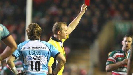 Andy Goode is sent off